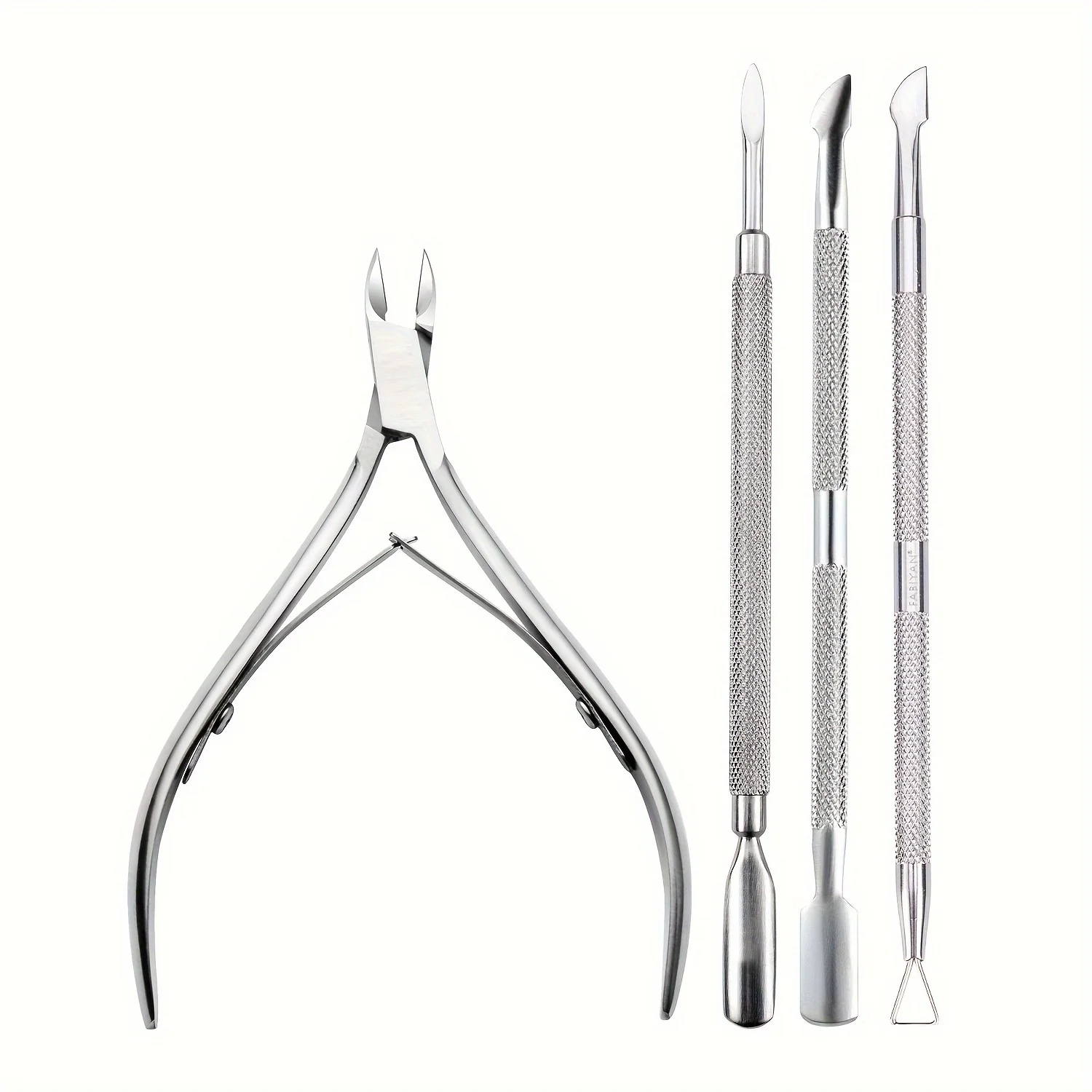 1/4pcs Cuticle Nippers And Cutter Kit,Toenail File,Nail Polish Remover,Cuticle Pusher Trimmer,Stainless Steel Manicure Tools