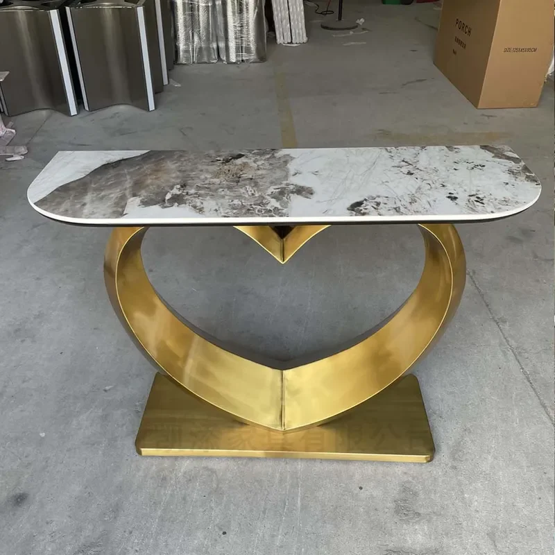 Modern Simple Rock Slab Entrance Console Table Long Side Cabinet for Hallway Corridor Wall Mounted Light Luxury Decorative