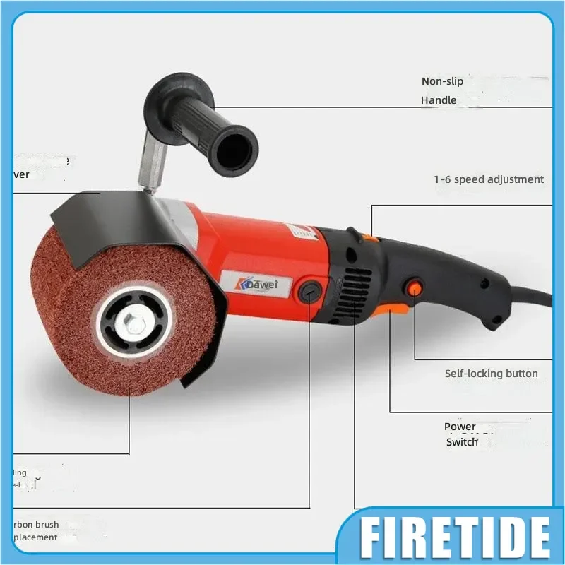 2200W Portable Wire Drawing Polisher 3000RPM Burnishing Sander for Metal Wood Ceramic Tile Rust Removal And Polishing Work