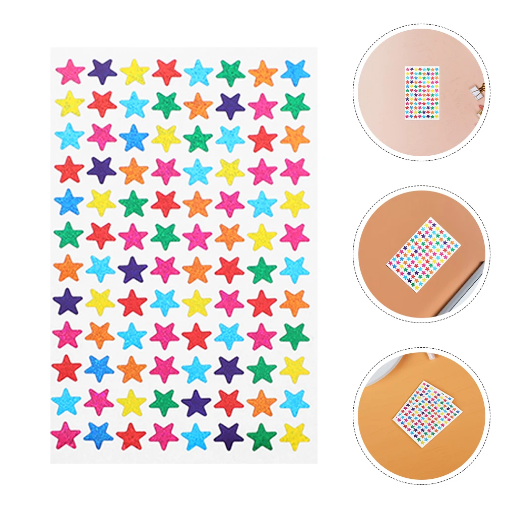 

2 Packs Pentagram Sticker Mini Star Stickers Cheer Adhesive Shiny Reward Kids Bulk