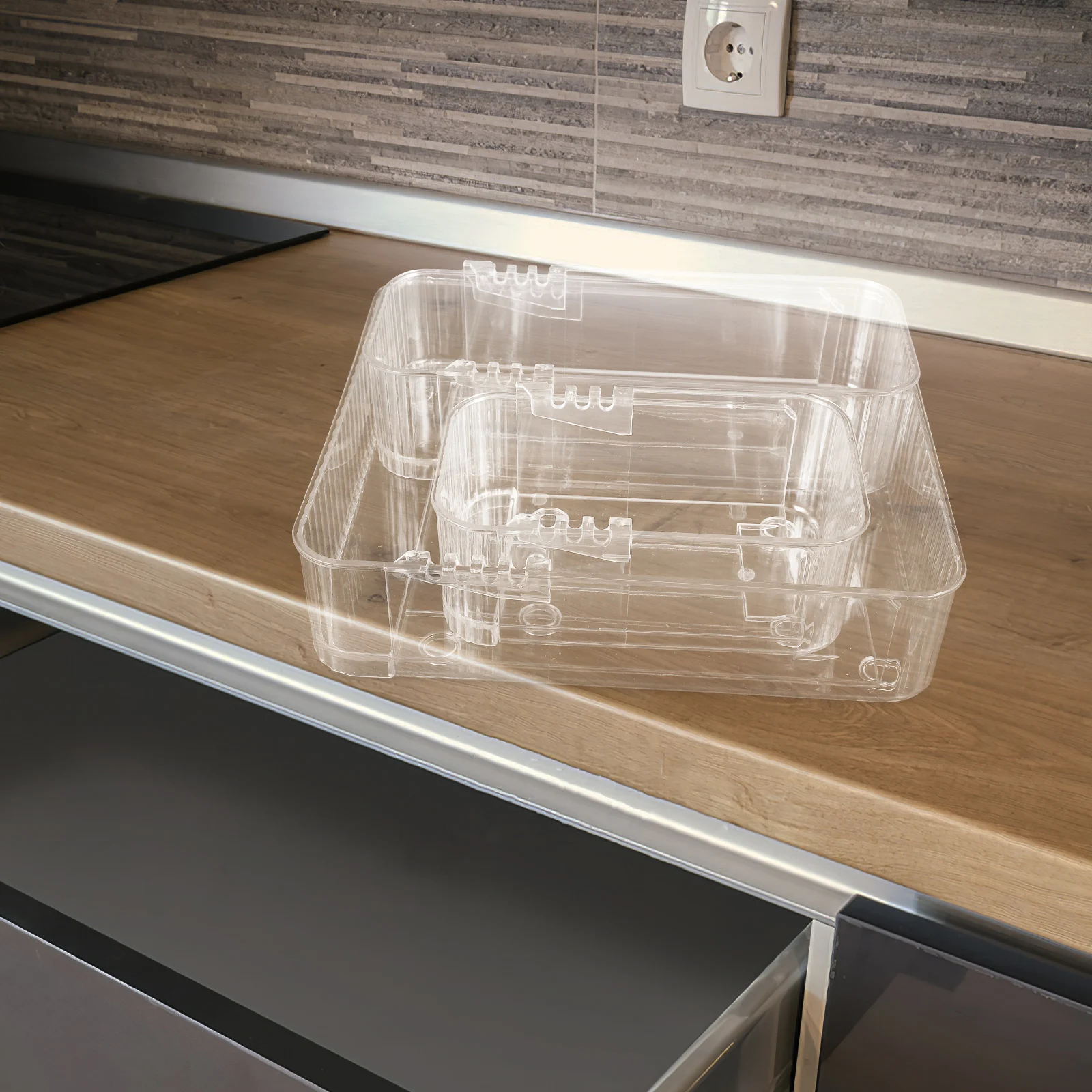 

3pcs Clear Drawer Storage Box Desk ganizer Transparent Kitchen Utensils Tray Office Space Saving Storage Solutions
