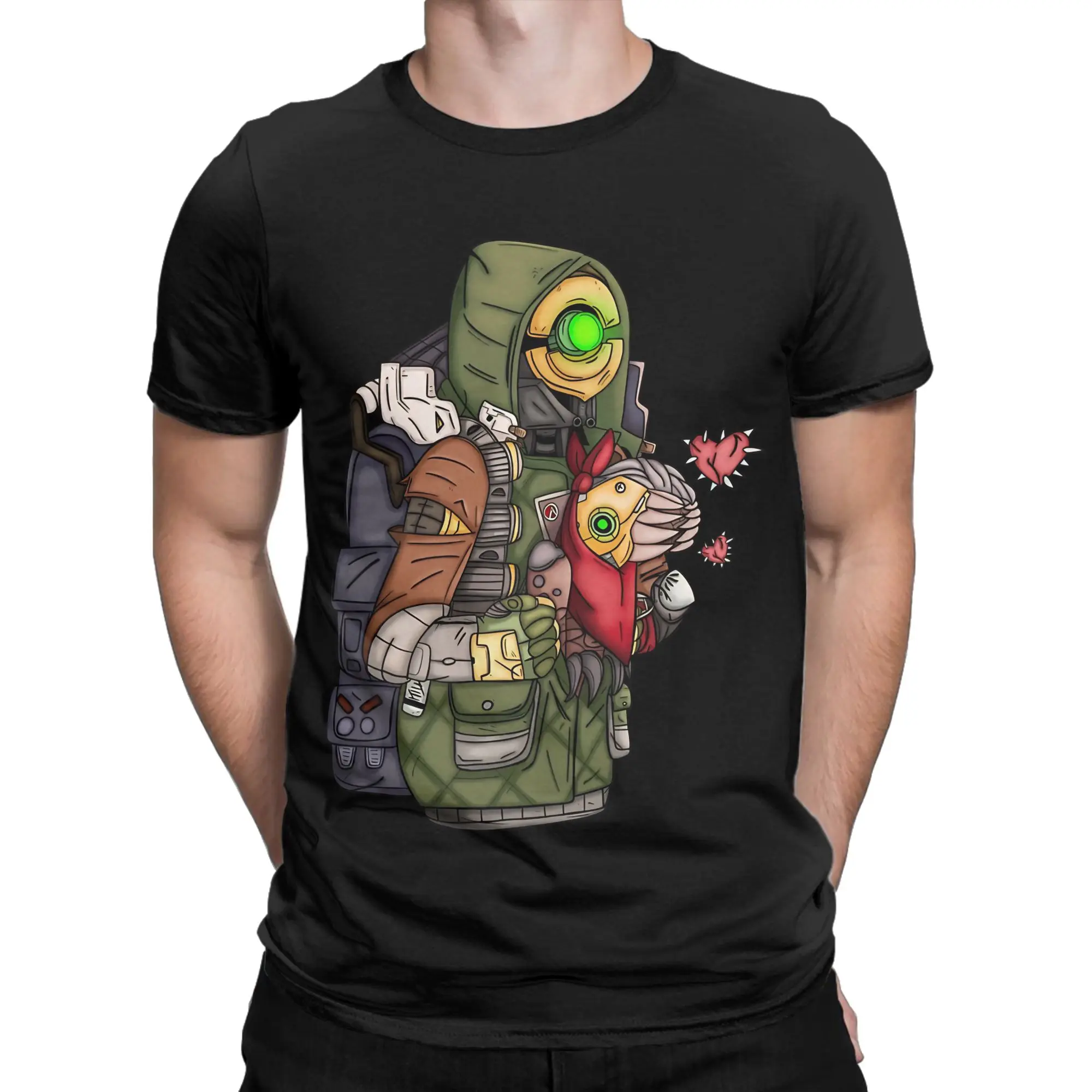 bBorderlands Fl4k and Mr Chew Graphic 100% Cotton T-Shirt bBorderlands Tops Tees For Men