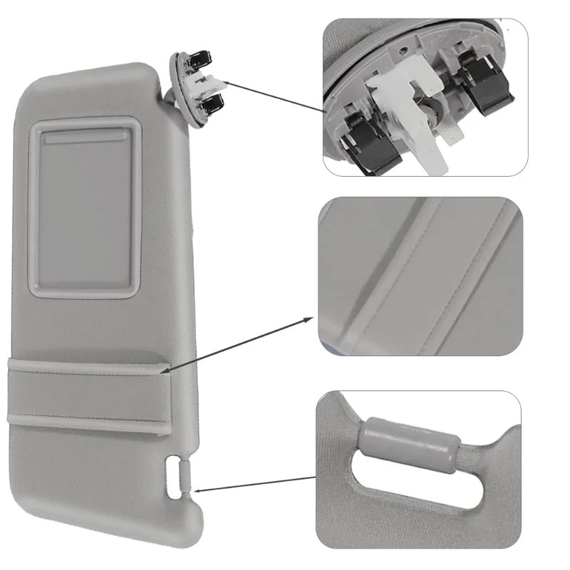 1PC Grey Beige Sun Shade Left Right For Toyota Camry 2006 2007 2008 2009 2010 2011 Car Interior Sun Visor With Mirror and Light