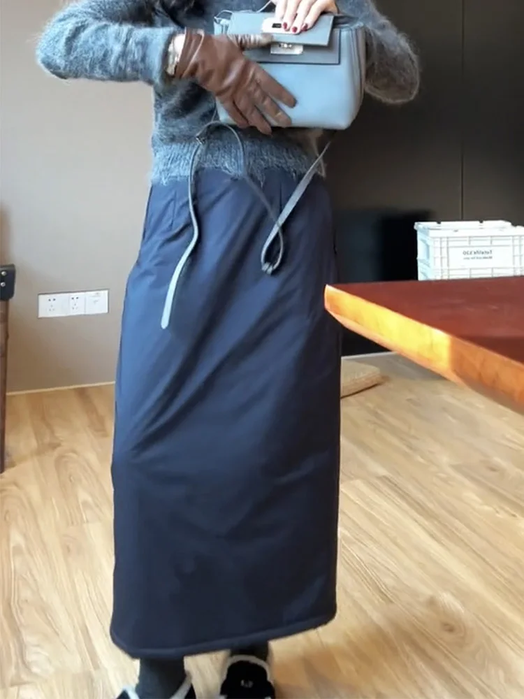 

Women Y2k A-line Blue Skirt Harajuku Patchwork Skirts Aesthetic Vintage Harajuku Korean Female Fashion Long Skirt 2000s Clothes