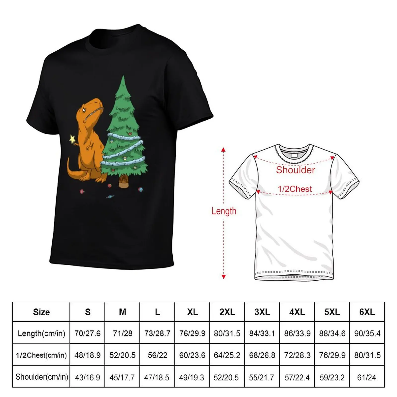 T rex christmas shirt T-Shirt Plus Size Summer Short Sleeve T-Shirt