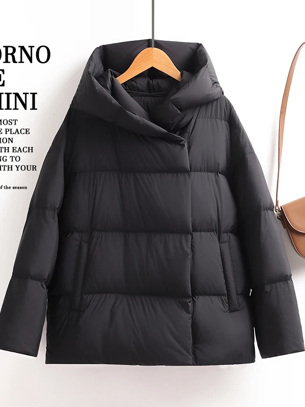 Abrigo de plumón de alta gama para mujer, chaqueta de invierno Faion Thi Warm 90 White Du, cálido y Sle coreano, 2025