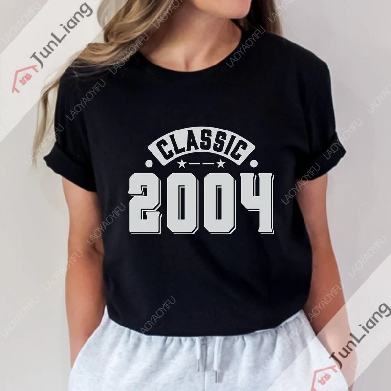 Retro 2004 Birthday Classic Short Sleeve Tee Men's T-shirt Streetwear Y2k Mens Clothes Funny Gifts Clothing T-shirts Graphic