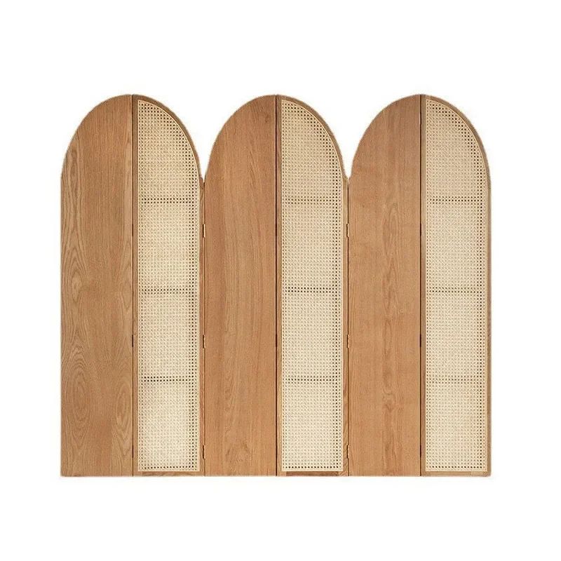 Foldable Rattan Room Divider Screen Portable Partition for Living Room Bedroom Entrance Home Decor
