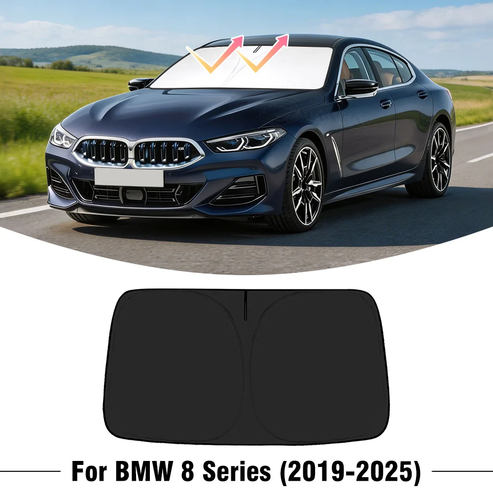 

For BMW 8 Series 2019-2022 2023 2024 2025 Car Windshield Sunshade Cover Front Window Sun Shade Visor UV Protection Accessories
