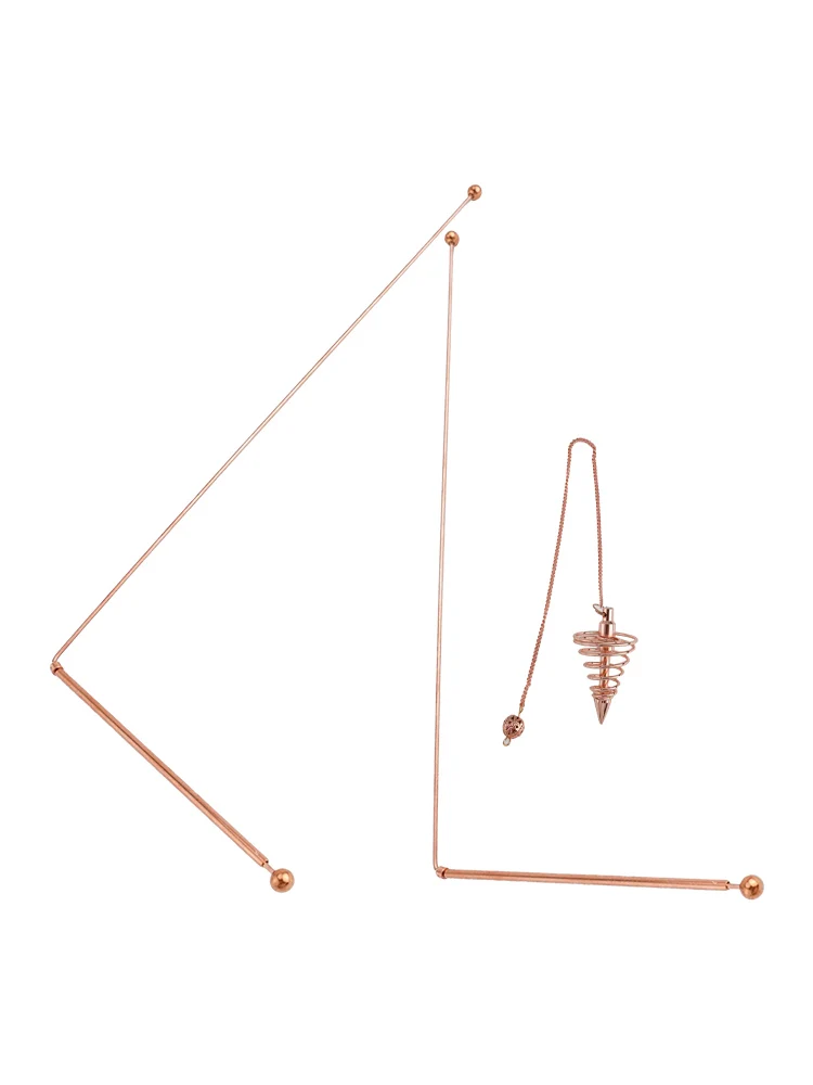 Copper Dowsing Rods Double Round-ball Head Bronze Detector Probe For Water Gold Mineral Finding Metal Detecting Tool 2pcs