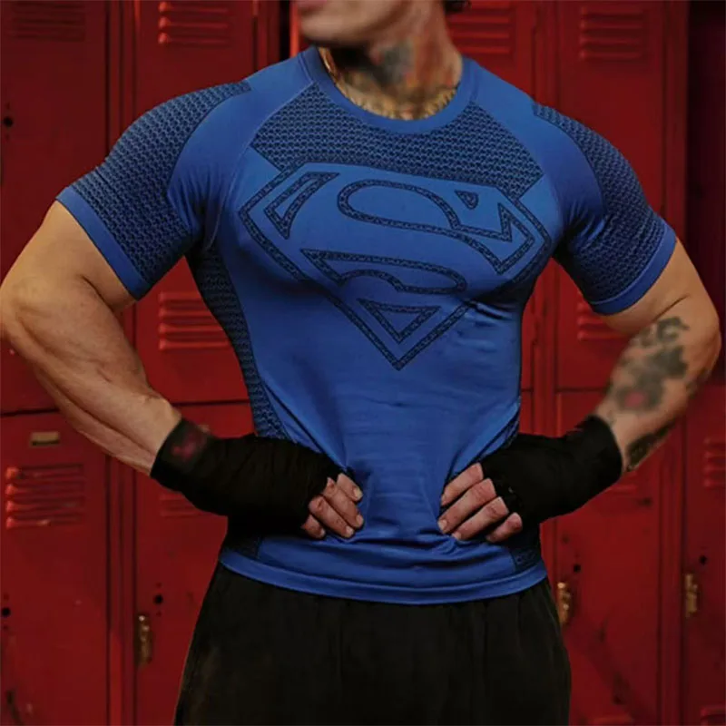 2026 Training Quick Dry Tight Short Sleeves Shirt Bodybuilding compress Fitness Tee Tops men Clothing Men Running Sports T-shirt