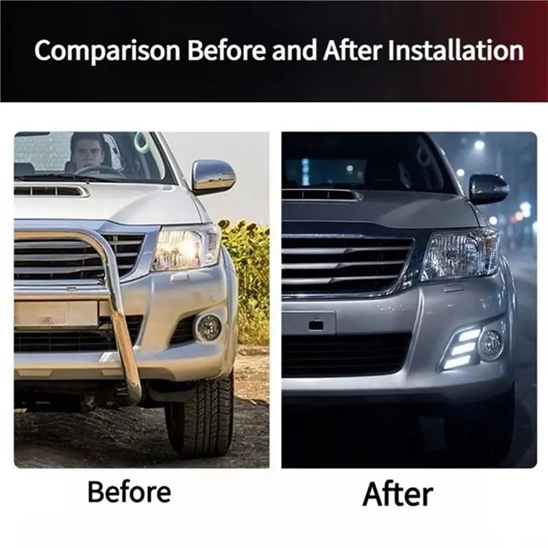 #17S LED Daytime Running Lights for Toyota Hilux Vigo 2011-2014,for Toyota Hilux Vigo,(ABS)