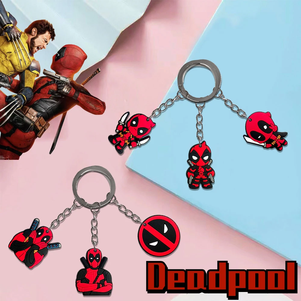 Gorący Deadpool i Wolverine Brelok do kluczy samochodowych Figurki zabawkowe Śliczny brelok PVC Mężczyzna Kobiety Brelok do kluczy Rzemiosło Dzieci