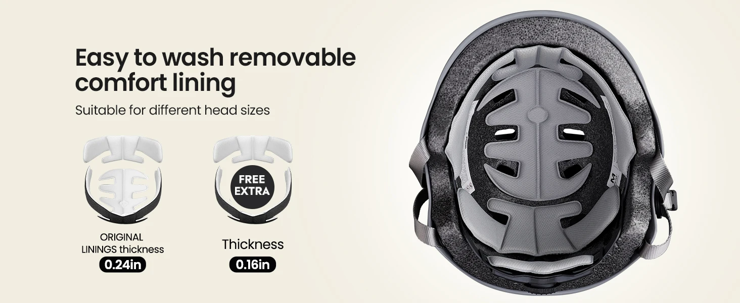 OutdoorMaster Skateboard-Fahrradhelm mit zwei herausnehmbaren Innenfutter, Belüftung, Multi-Sport-Scooter-Skatehelm, verstellbar für Erwachsene – Detail 3