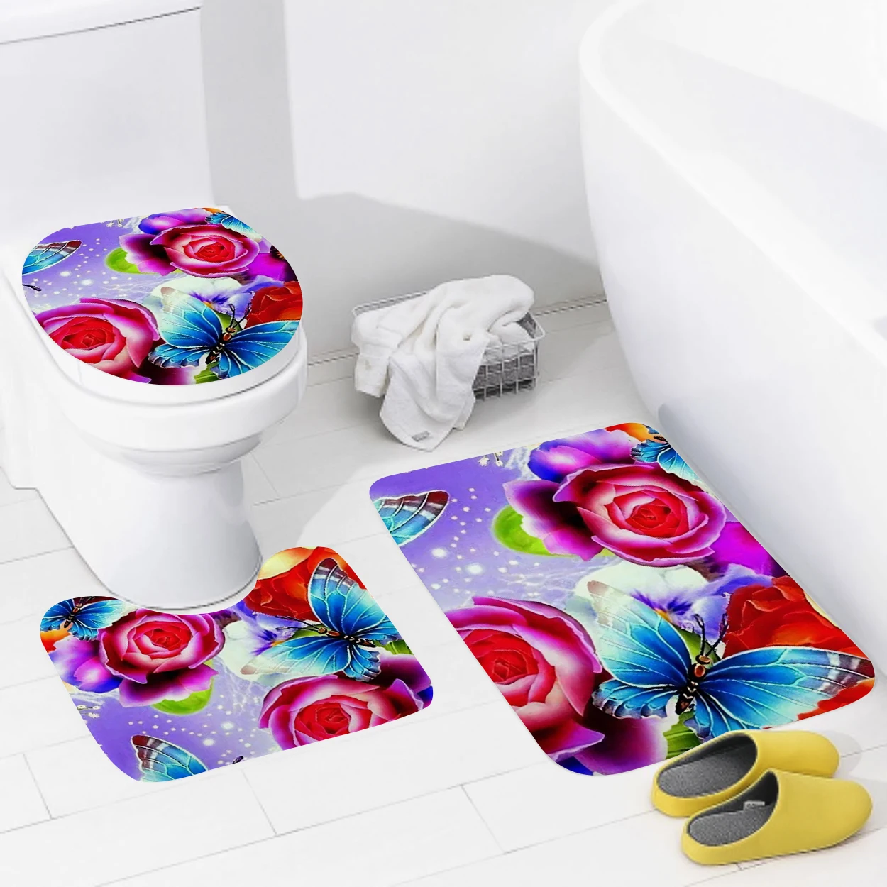 home bathroom floor mats Oil painting style Bath Foot mat modern bathroom accessories rug Toilet mat Bathtub anti-slip carpet