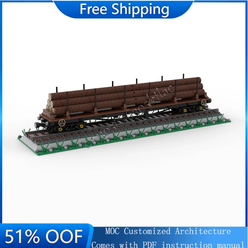 

678 PCS MOC City Transportation Heavy Duty Wooden Transport Vehicle Model Custom Puzzle Bricks DIY Creative Assembly Puzzle Gift