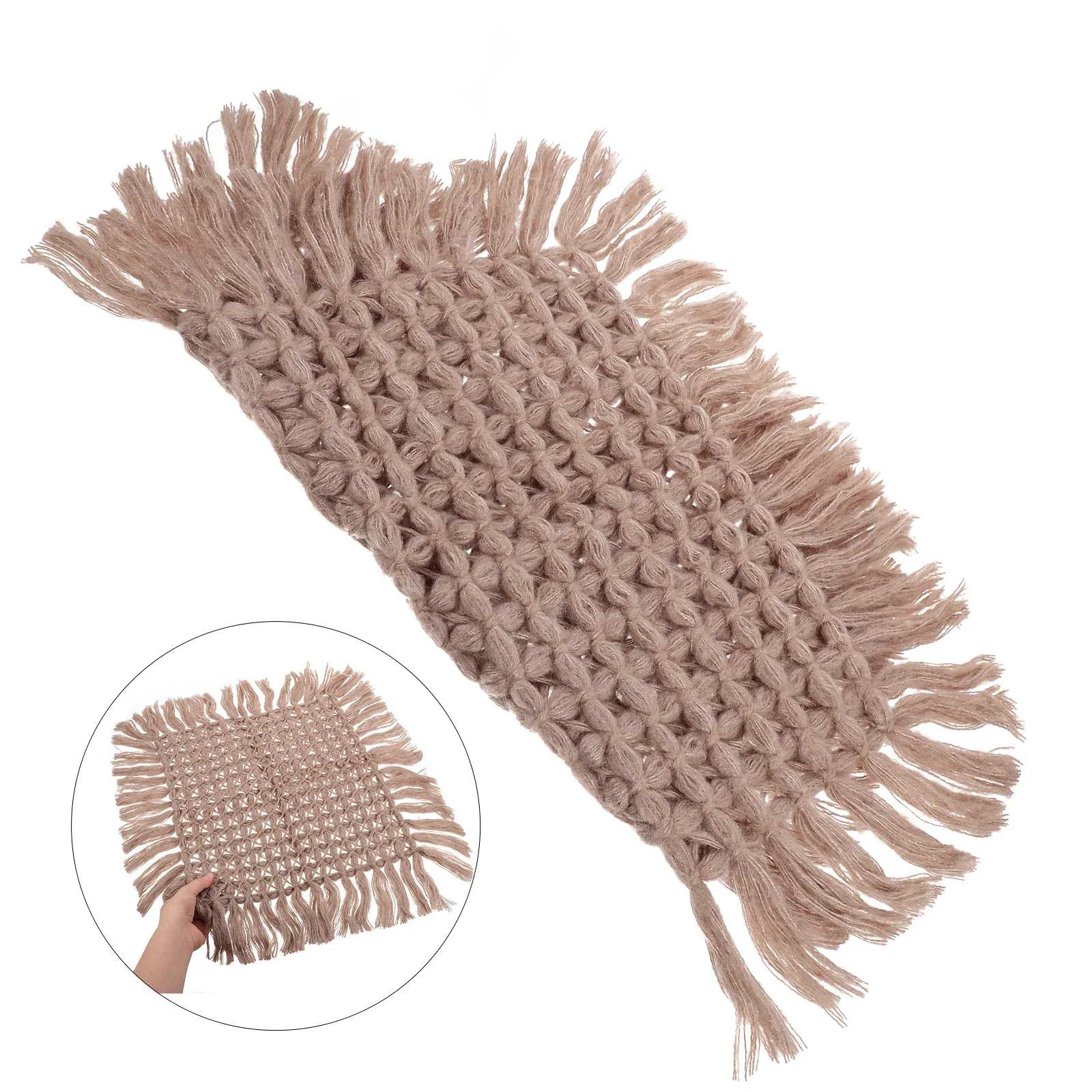 

Cute Photoshoot Blanket Cotton Prop Photography Mat Wrap Woven Soft Durable Multi-Use Large Size
