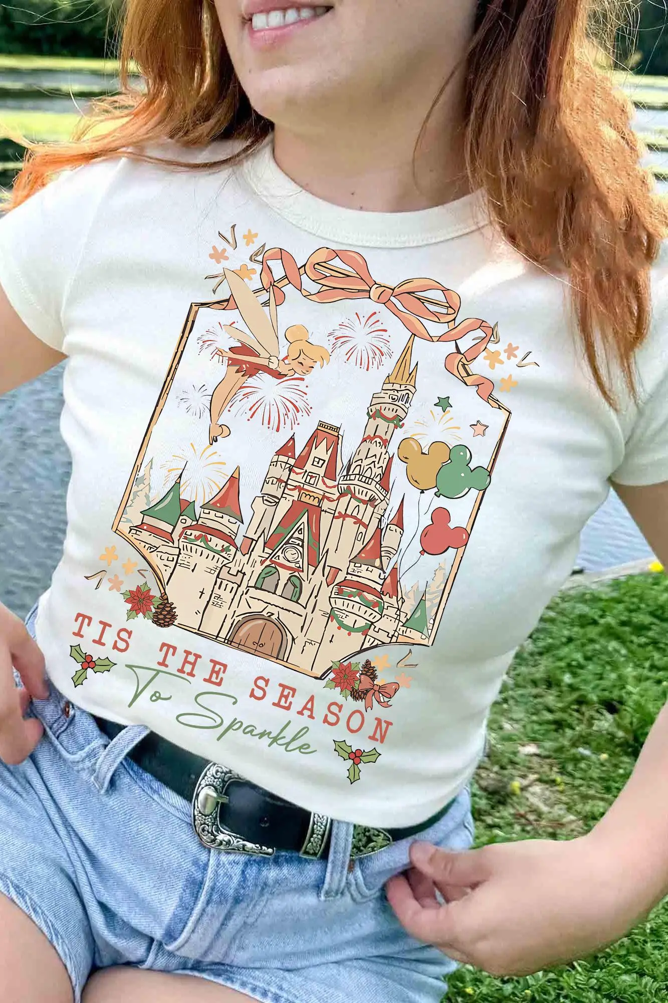 

Disney Tinkerbell Christmas Shirt Disney Coquette Bow Tis The season To Sparkle Shirt