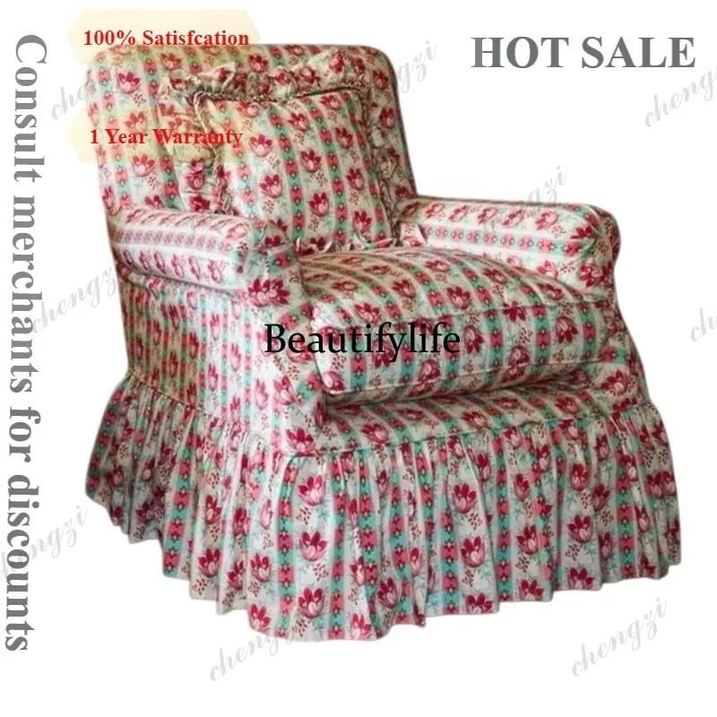 

TTT Luxury Lounge Pattern Living Room Sofas Soft Relax Cushion Pastoral Sofa French Comfortable Minimalist Furniture Accessories