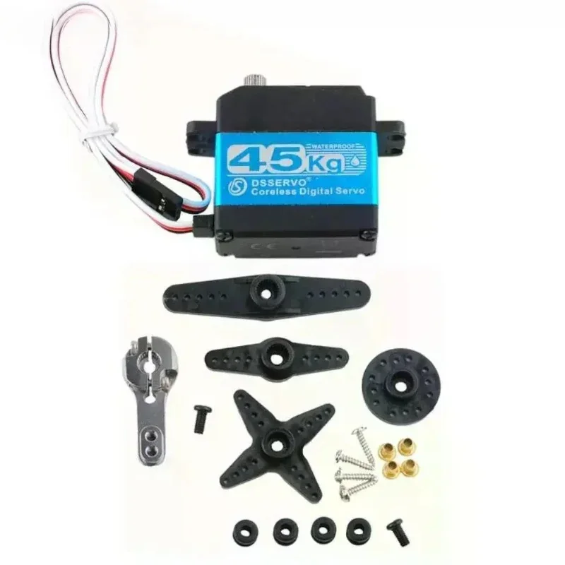 DS3545MG 45kg.cm Coreless Digital Servo Metal Motor 7.4V 180°/270° Waterproof IP66 with 25T Servo Arm for RC Robot 1:10 Baja Car