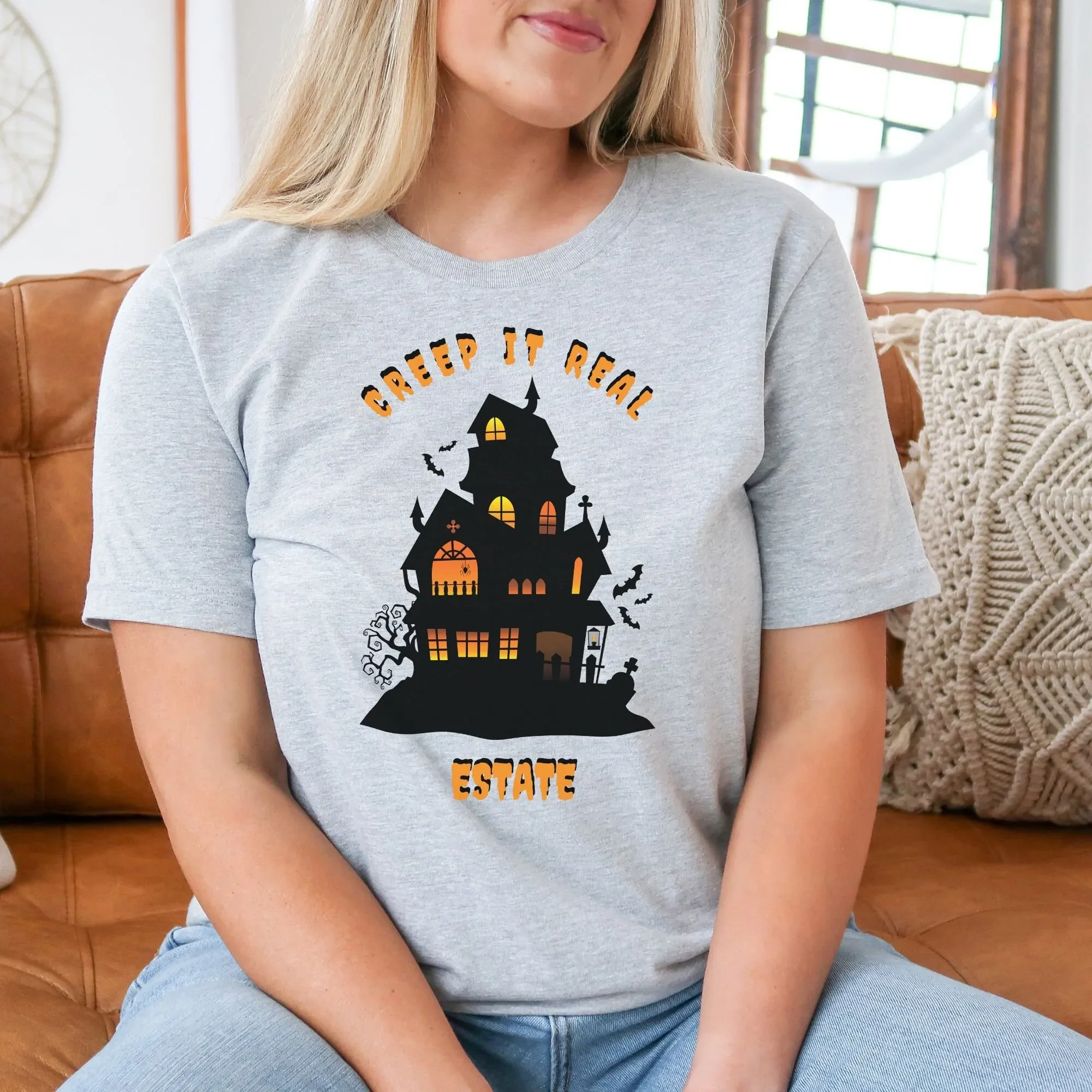 Realtor Shirt Halloween Tee Creep It Real Gift Funny Estate Haunted House Selling