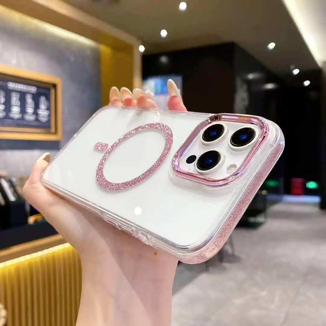 حافظة مغناطيسية فاخرة غير لامعة شفافة مضادة للصدمات لهاتف آيفون 16 15 14 13 12 11 Pro Max لغطاء الشحن اللاسلكي Magsafe