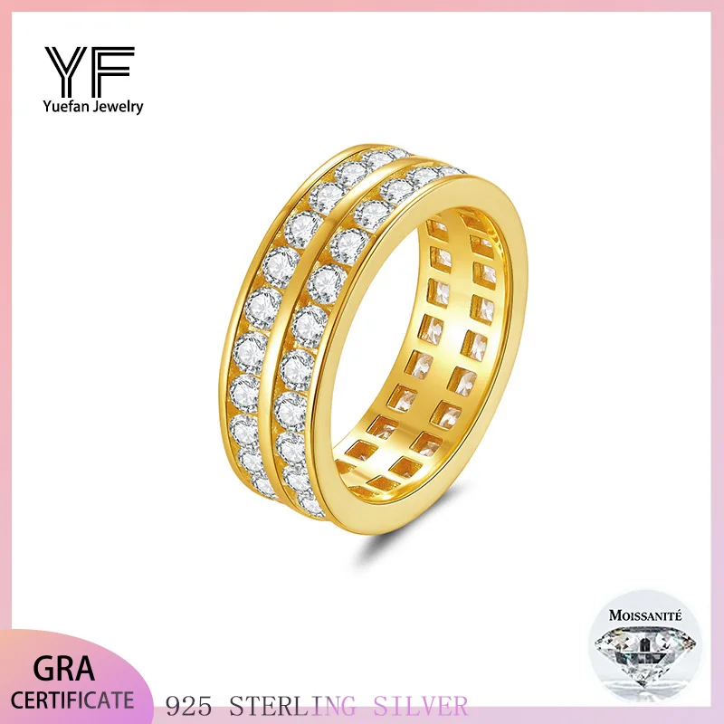 

S925 Silver Moissanite Cuban Ring HipHop Style Jewelry Personalized customization Valentine's Day Gift ﻿