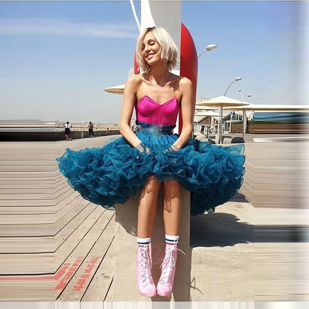 

Пышная многоярусная юбка-туту из фатина с оборками для женщин, для вечеринок, фотосессий, пляжа, праздников, дня рождения, коллекция 2026