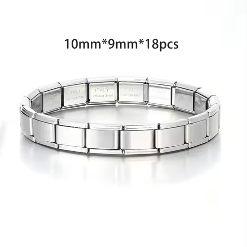 For Women Men Italian Charm Link 9mm Width Silver Gold Color Stainless Steel Bracelets on Hand DIY Making Jewelry Wholesale - Image 10