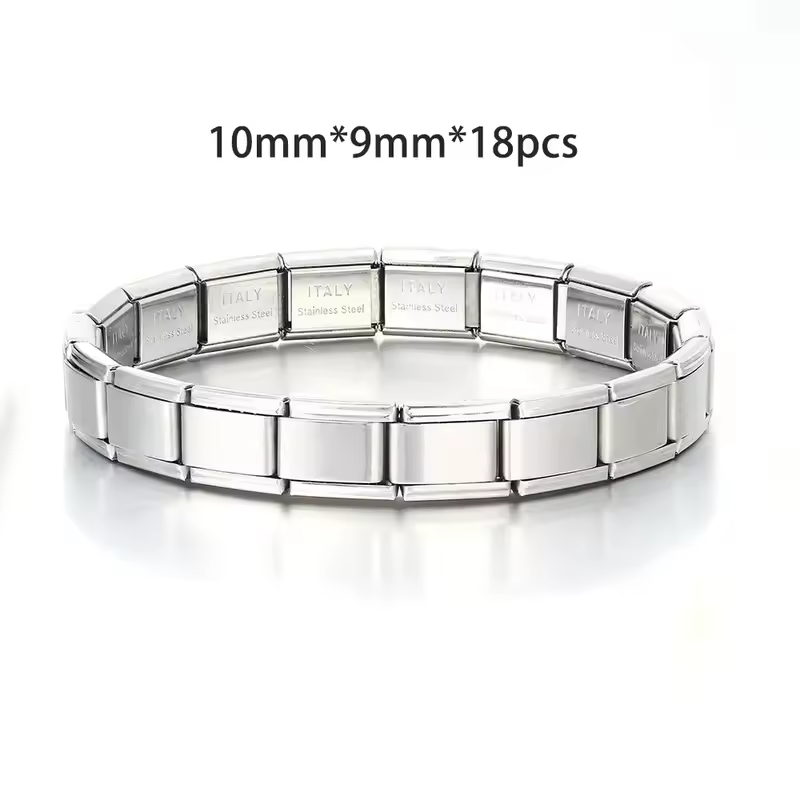 For Women Men Italian Charm Link 9mm Width Silver Gold Color Stainless Steel Bracelets on Hand DIY Making Jewelry Wholesale - Image 10