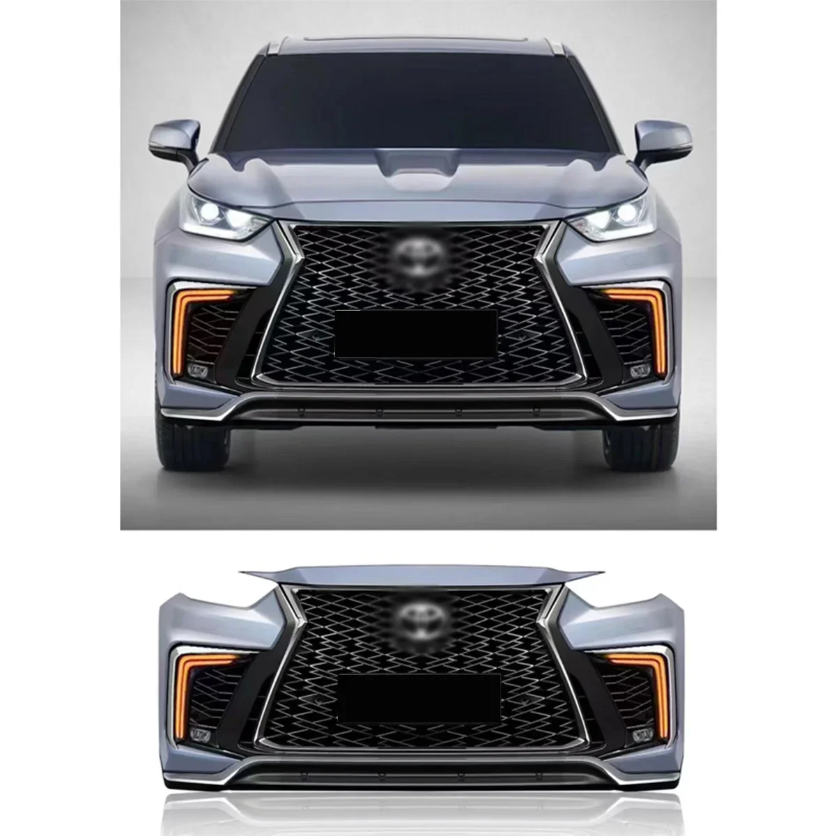 

New product!Automotive parts&accessories for Toyota Highlander 2021 2022 upgrade to Lexus LX600 style body kit with car bumpers