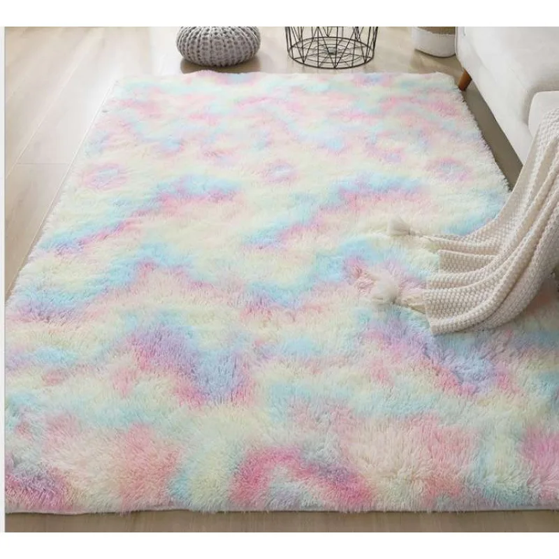 Kids Carpet for Living Room Plush Rug Bed Room Floor Fluffy Mats Anti-slip Home Decor Rugs Soft Velvet Carpets