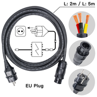 BC01 Connector With 2 Meters or 5 Meters AC Power Extension Cable 3 Core EU Plug Easy To Install High Quality For MicroInverter