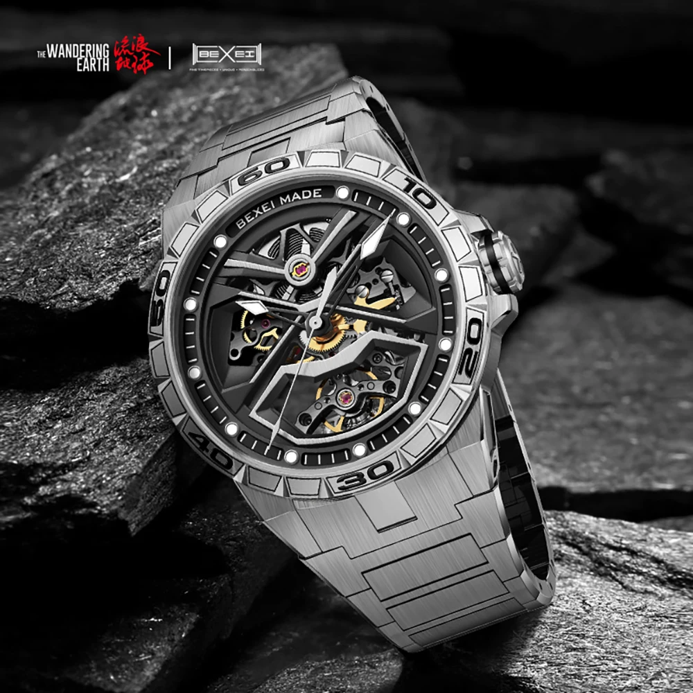 

BEXEI 2025 The Wandering Earth co-branding Milky Way Automatic 316L Watches for men Sapphire 80H Power Busines s Mechanical