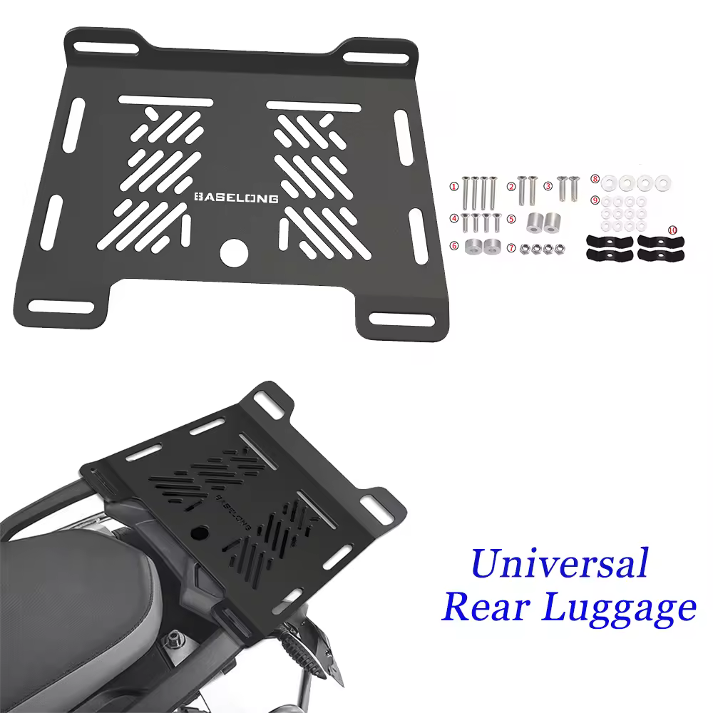 Soporte Universal de placa de marco de maletero de motocicleta, bolsa trasera, soporte para equipaje, estante, soporte para montaje en bastidores traseros de equipaje