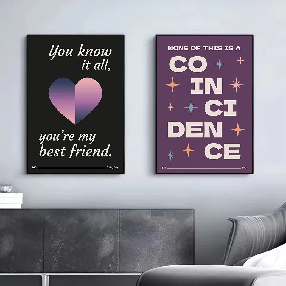 بساطتها الساخن Kpop ألبوم الموسيقى مستوحاة كلمات الحب الكرتون التوضيح المشارك حائط لوح رسم الفن صور ديكور المنزل #4