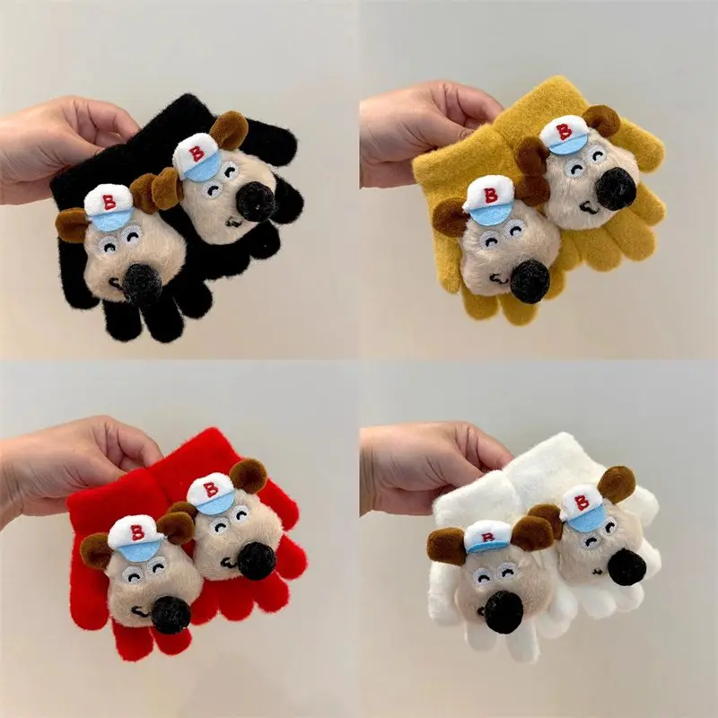 Wallace&Gromit children's gloves new winter cute kawaii warm windproof full finger cartoon fashion gloves for boys and girls