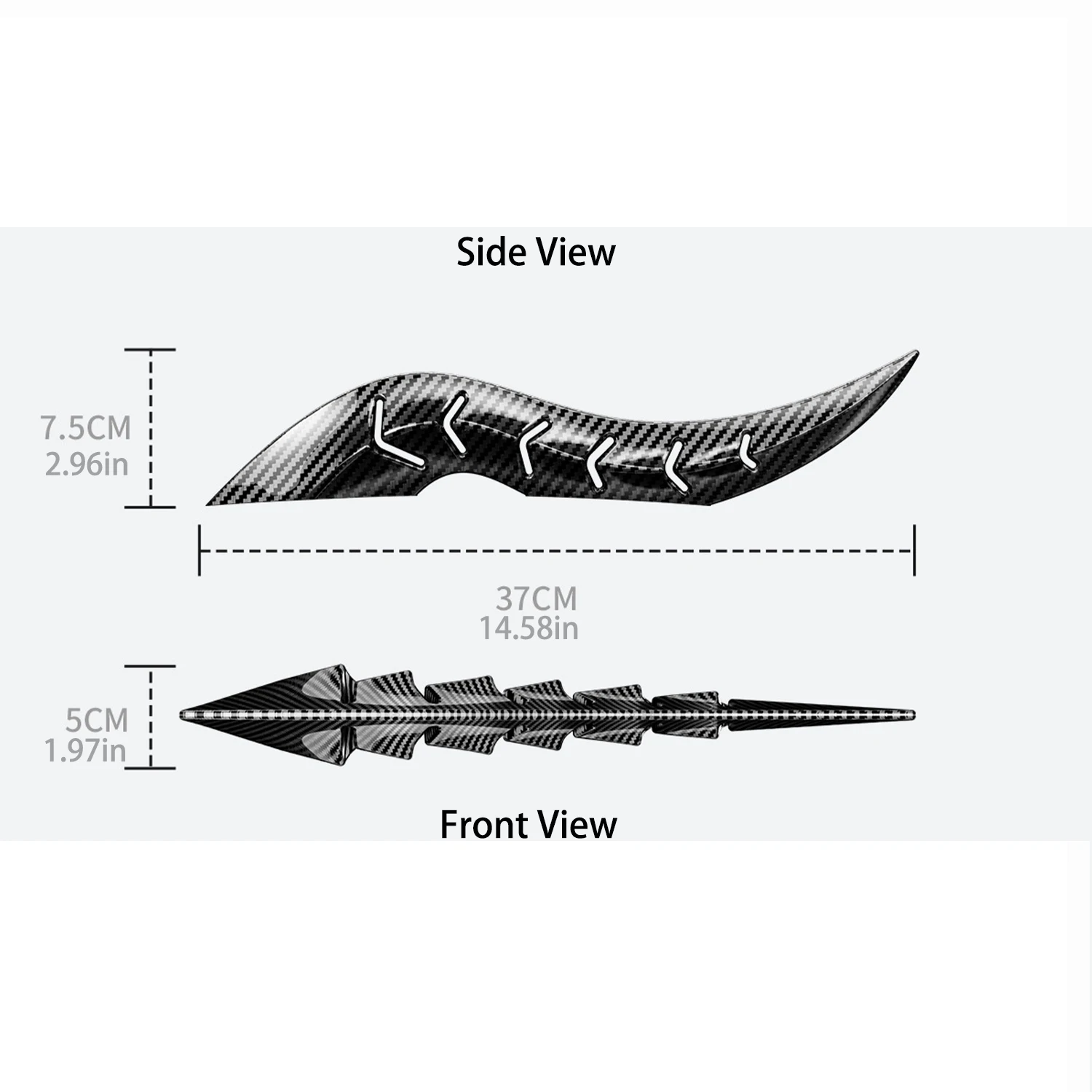 Car Top Decoration Set, Devil Horn Dragon Horn Cow Horn, Piano Lacquer Finish, Enhances Car Appearance, Fits Various Cars