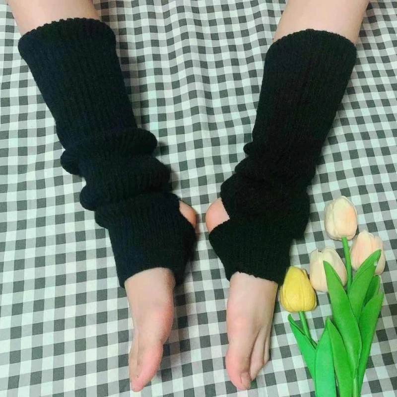 Женские балетные щитки, вязаные носки, балетные носки, балетные длинные чулки, носки для йоги, повседневная одежда, носки для танцев в тренажерном зале и фитнесе