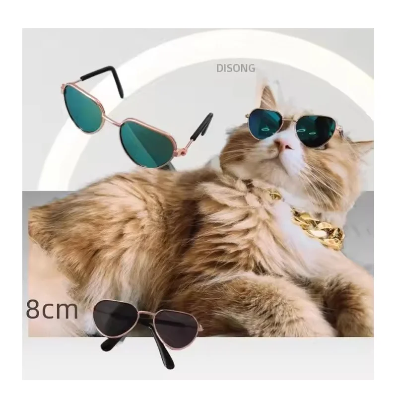 Non Slip Cat Small Dog Sunglasses Adjustable Pet Eyewear Cute Puppy Kitty Cosplay Costume Animal Glasses Party Photography Props