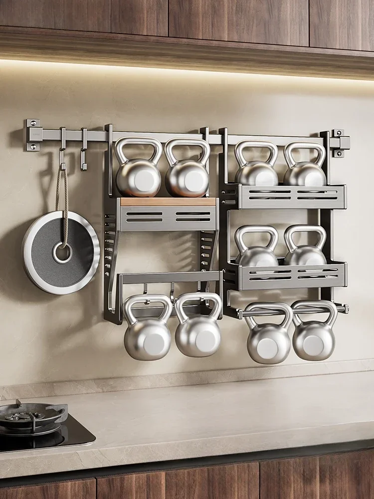 

Kitchen seasoning rack Wall-mounted multi-functional tool holder Multi-layer storage rack