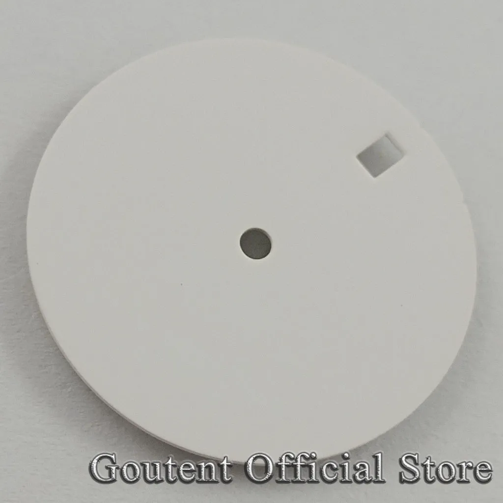 Goutent 28.5mm Black/White Sterile Watch Dial Fit NH35 NH36 4R Movement Watch Parts 3 O\'clock/3.8 O\'clock  Crown