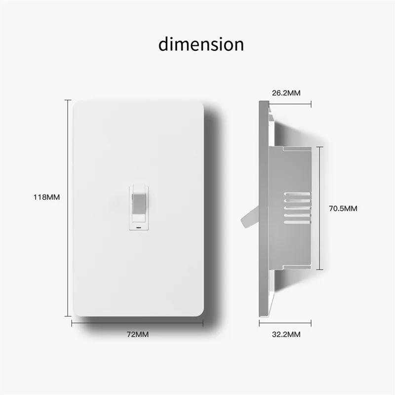 【Must-Haves】Smart Toggle Style Switch US Neutral Wire Required 3-Way Switch App Remote Control US-Plug