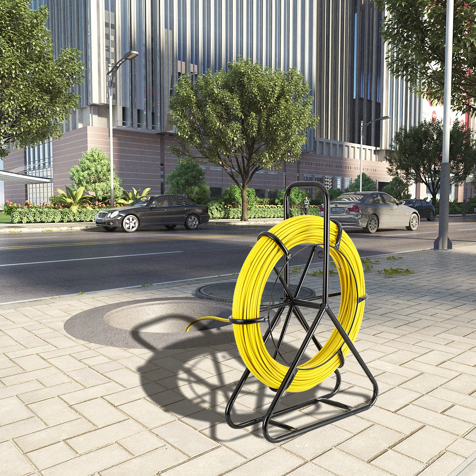 عراف FRP ثقب الأنابيب Unclogger كابل الألياف البصرية الأنابيب عراف 1/4 "(6 مللي متر) سلك كهربائي كابل تشغيل مجتذب قضيب #4