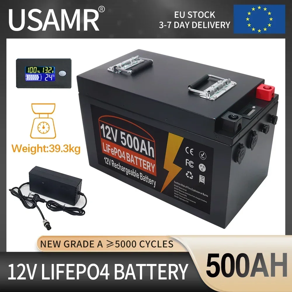 12V 500Ah LiFePO4 Lithium Iron Phosphate Battery Built-in BMS 5000 Cycles For Replacing Most of Backup Power Home Energy Storage