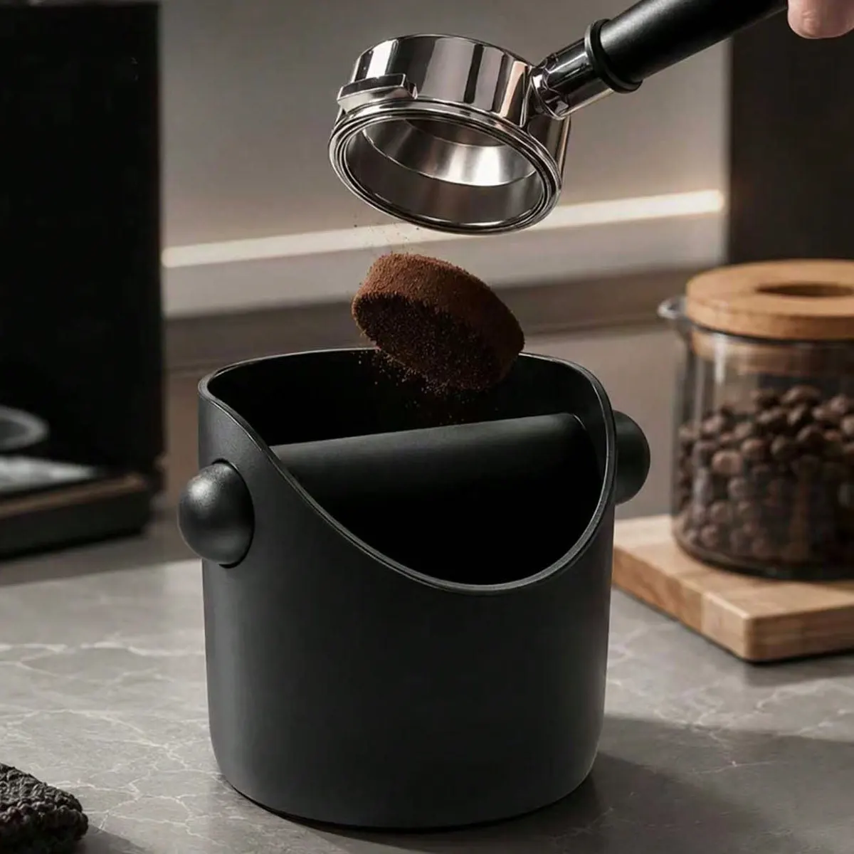 Coffee Grounds Bin for Home Bar Counter, Coffee Grounds Knock Bin, Coffee Grounds Collection and Storage Box, 1 Piece