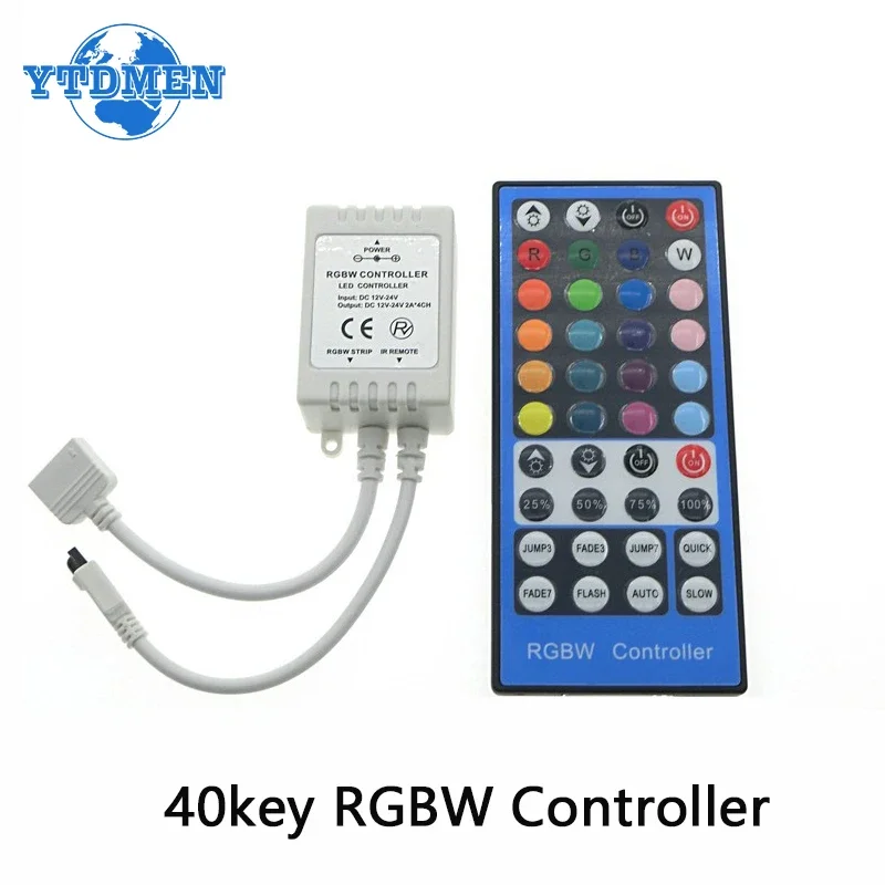 40key IR Remote Controller DC 12V 24V 5Pin RGBW LED Dimmer 12 Volt Light Control for WS2812 WS2811 LED Lights Strip Controller