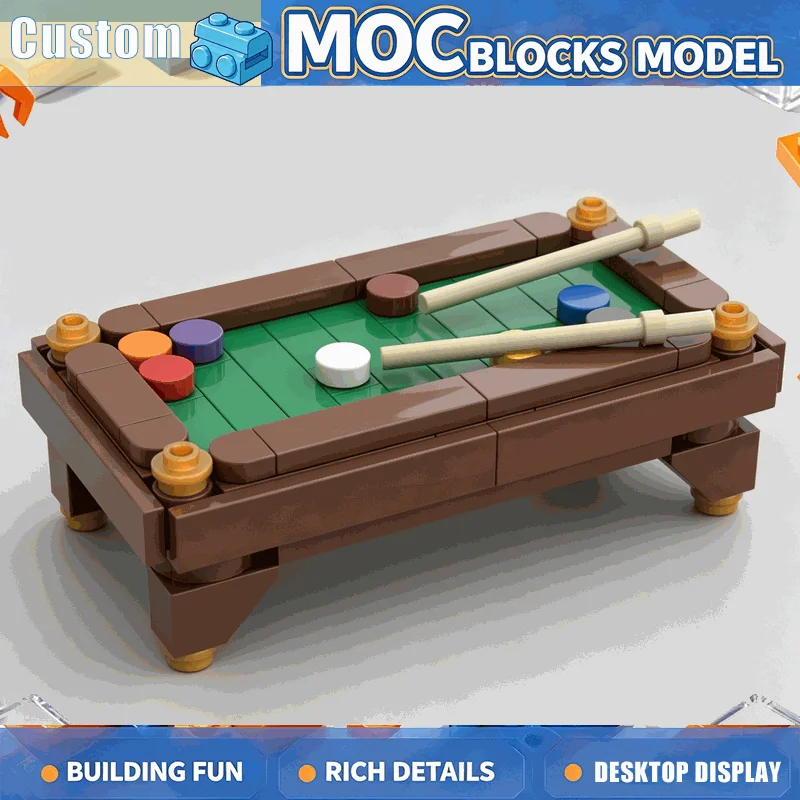 100 PCS Mini Billiard Table Game Accessory Model Custom Building Blocks DIY Assembly Educational Creative Home Decor Gifts Toy