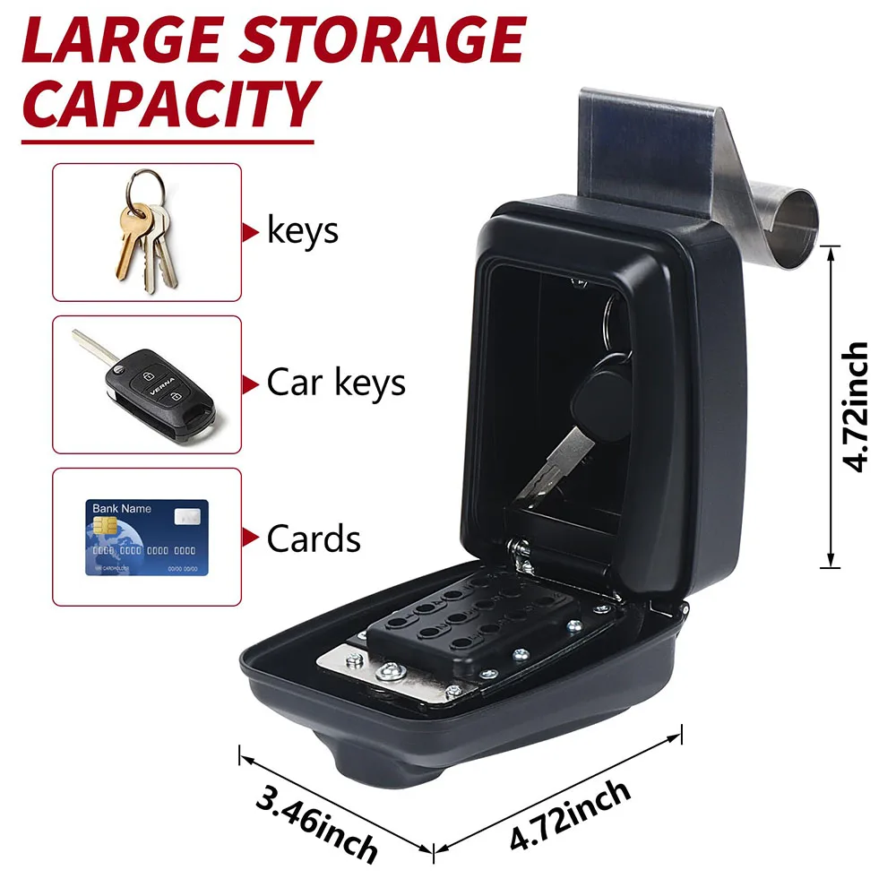 Imagem -06 - Car Window Lock Box Preto Lockbox Portátil para as Chaves do Carro Car Key Lock Box Fit para Ride Share Getaround com Sturdy Grande