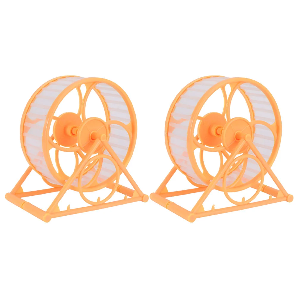 

2 Pcs Parrot Hamster Exercise Wheel Bird Toy 2pcs (yellow) Supplies Hedgehog Chinchilla